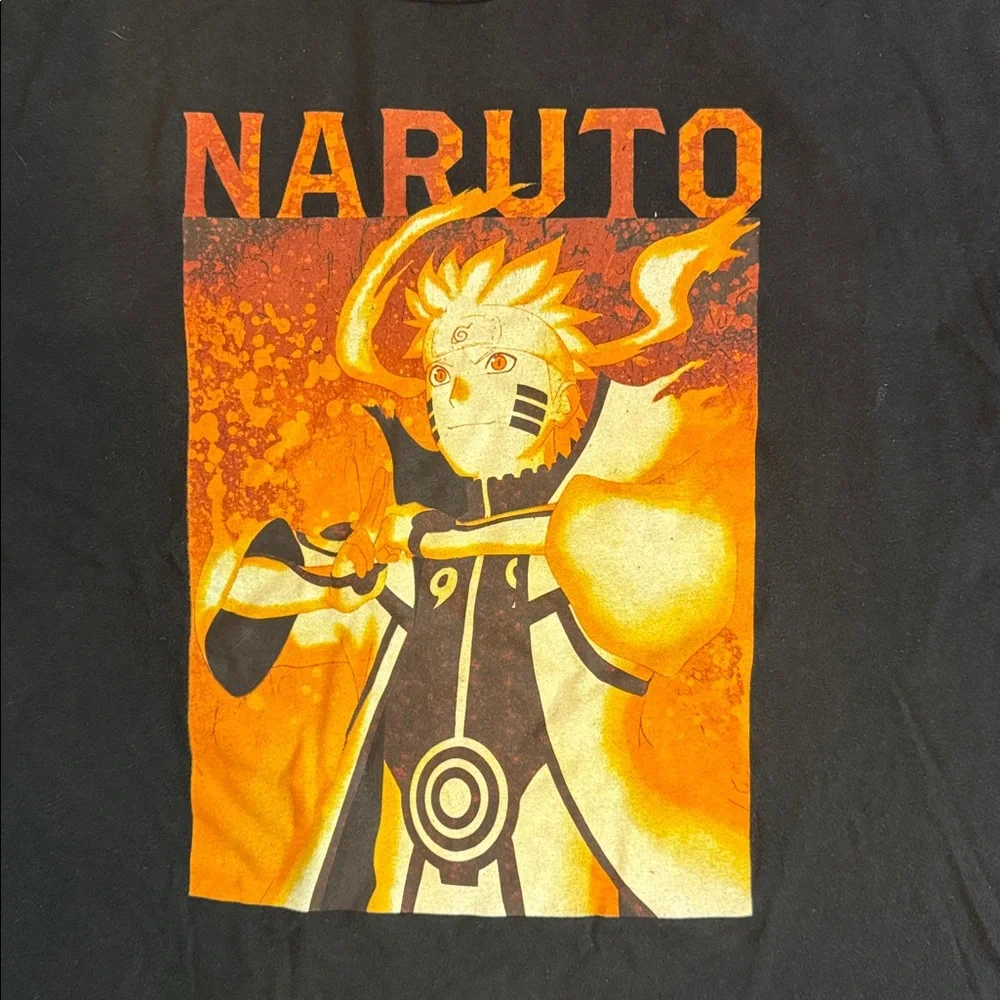 NARUTO SHIPPUDEN SIX PATHS SAGE MODE DOUBLE SIDED FIRE ICE GRAPHIC TEE - Picture 4 of 8